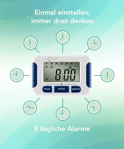 Digitaler Wecker mit acht täglichen Alarmen