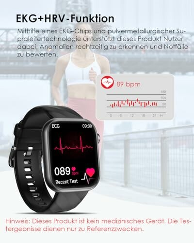 Smartwatch mit EKG und HRV Funktion.