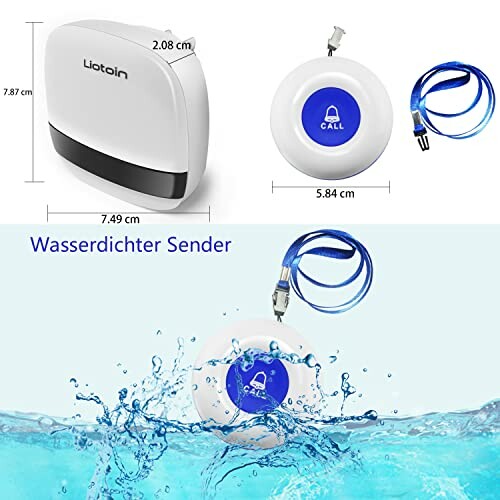 Wasserdichter Sender mit Rufknopf